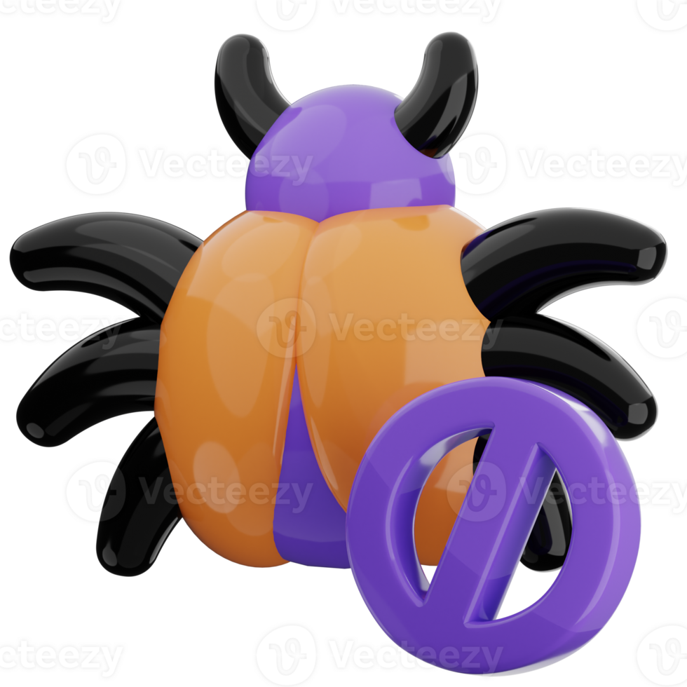 Software bug 3d illustration. device malware icon. png