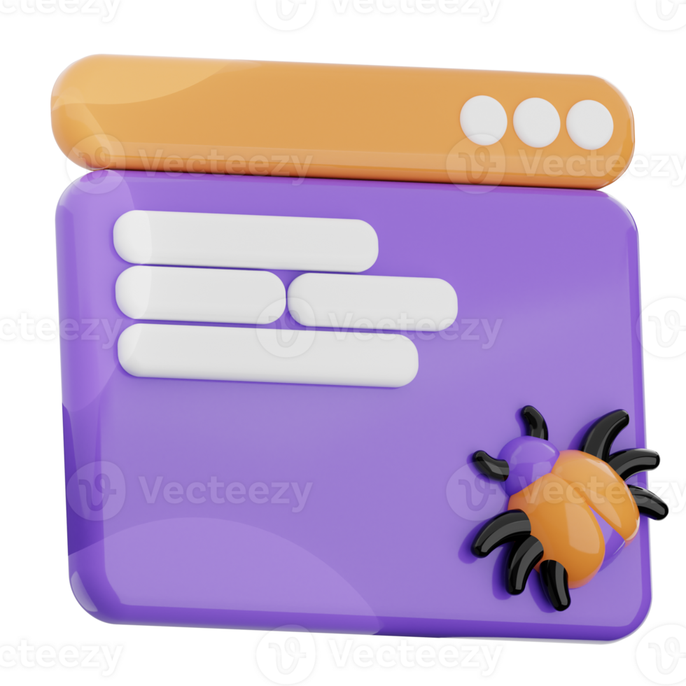 Software bug 3d illustration. internet malware icon. png