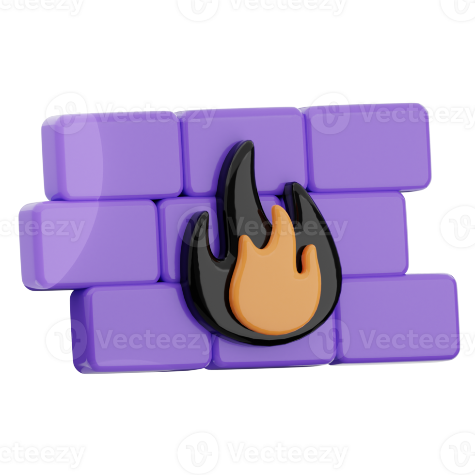 Firewall 3d illustration. network security icon. png