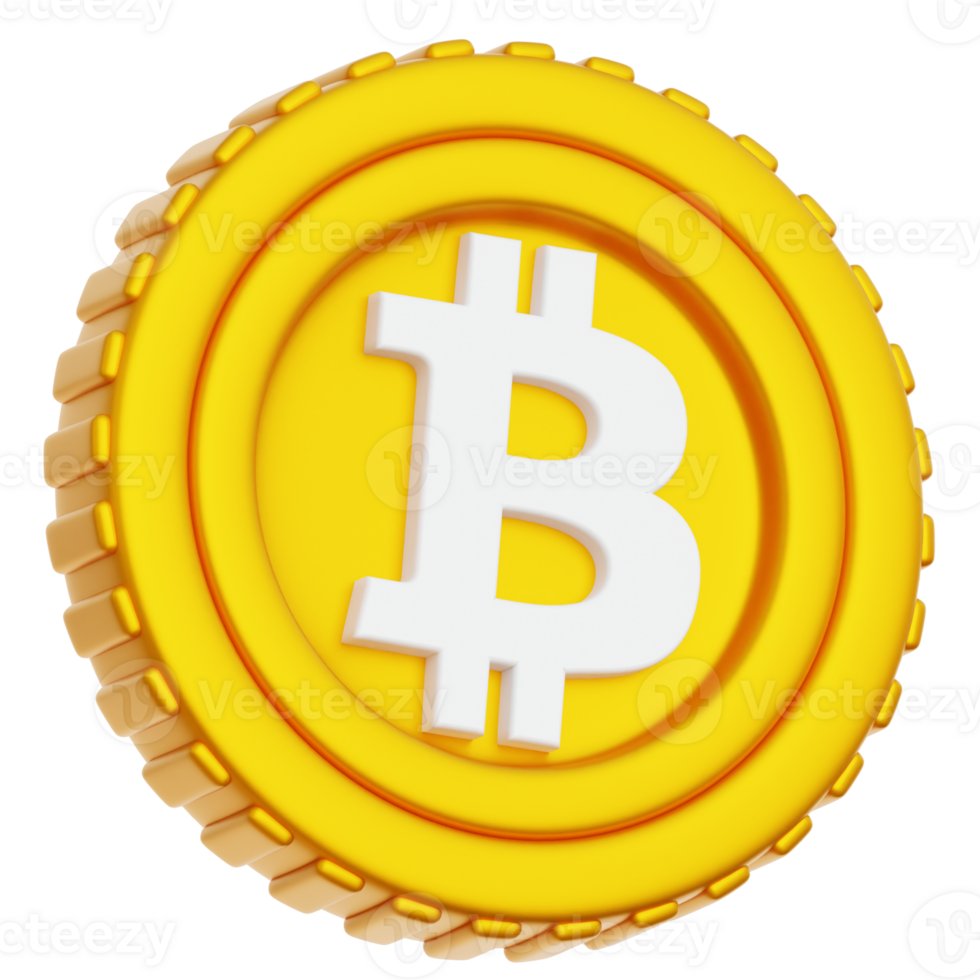 Bitcoin BTC Coin 3d Illustration png