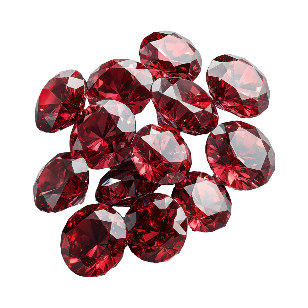 Sparkling Red Gemstones Collection Red Jewels Cluster png