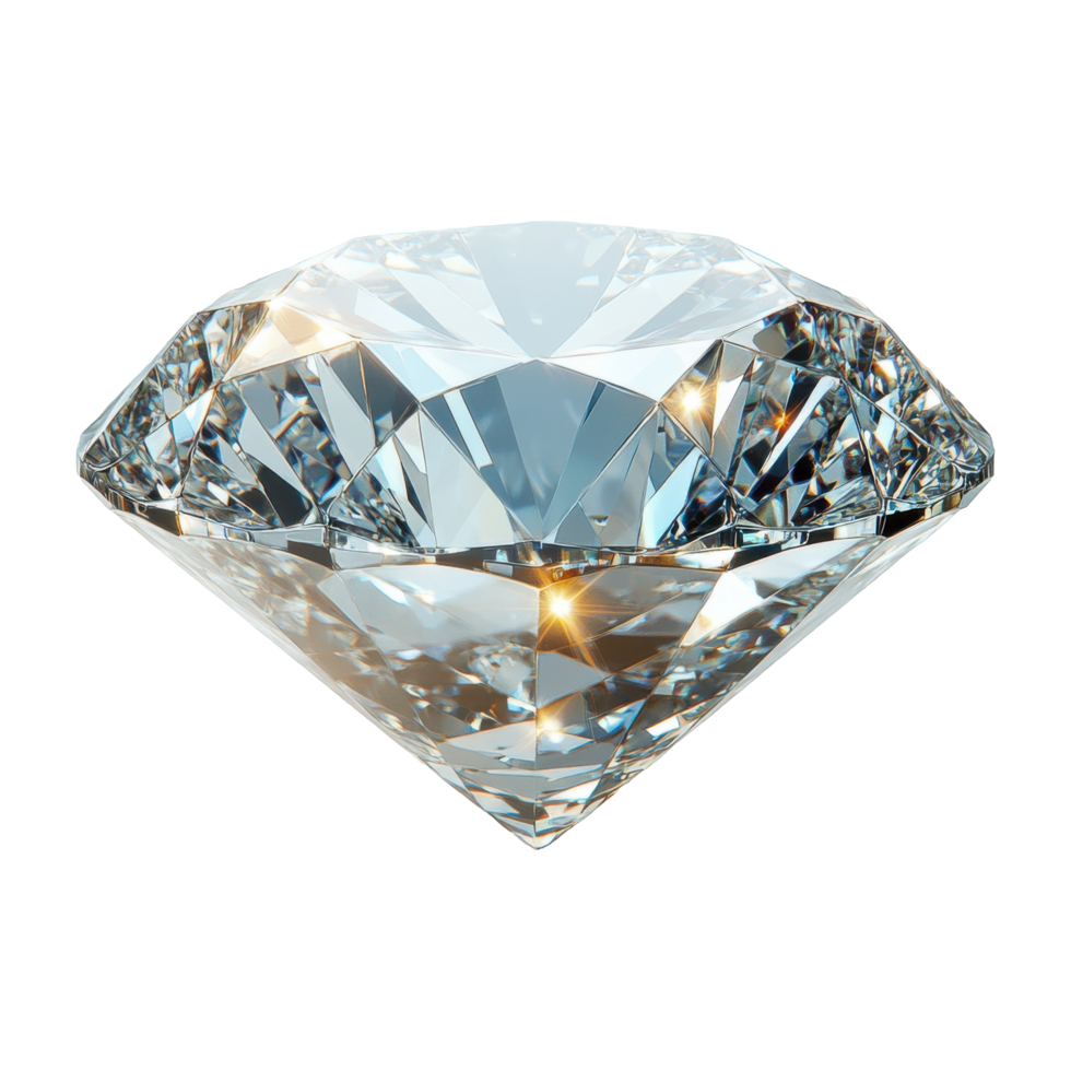 Sparkling Diamond with Transparent Background and Intricate Facets Radiating Light png