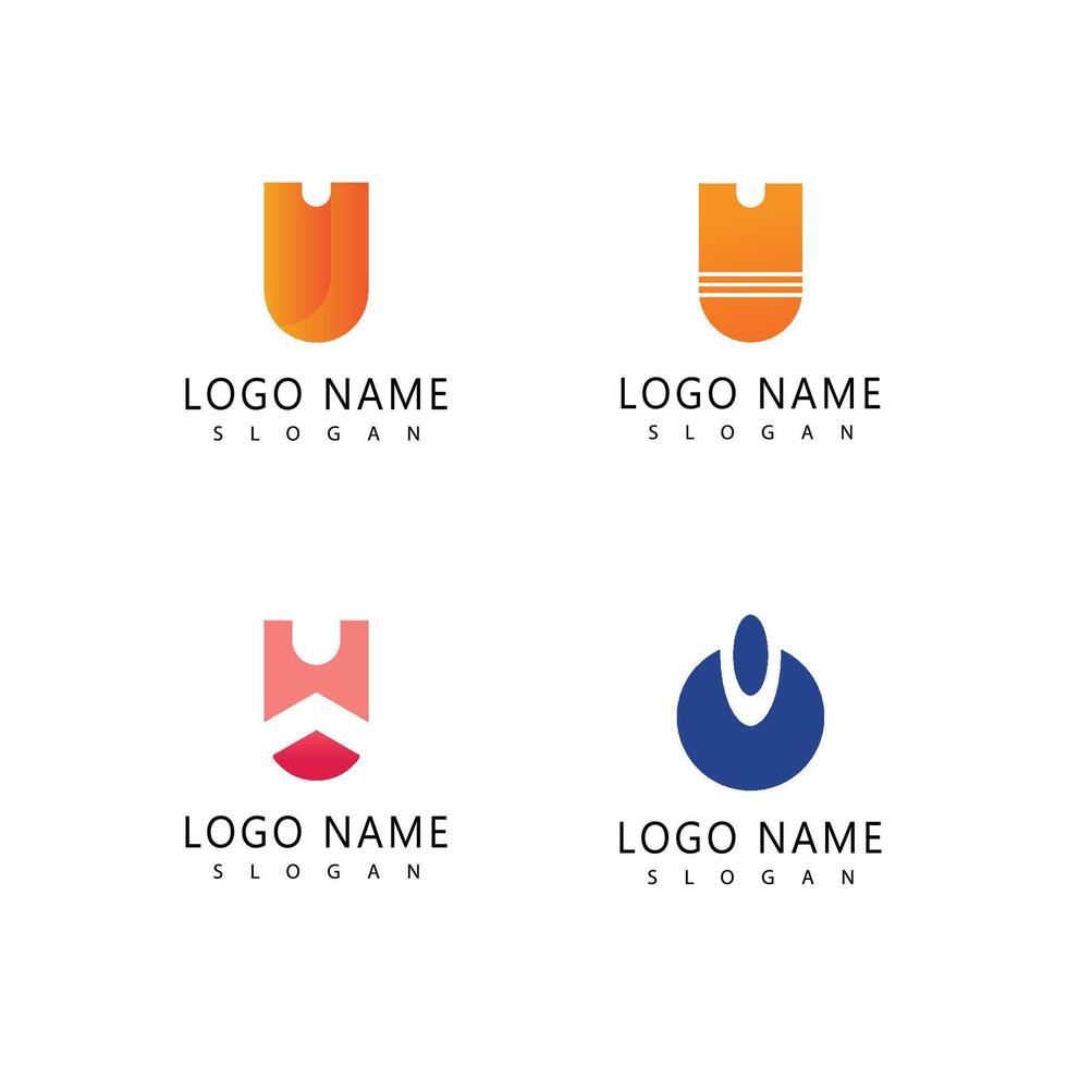Stylized U letter initial logo symbol vector