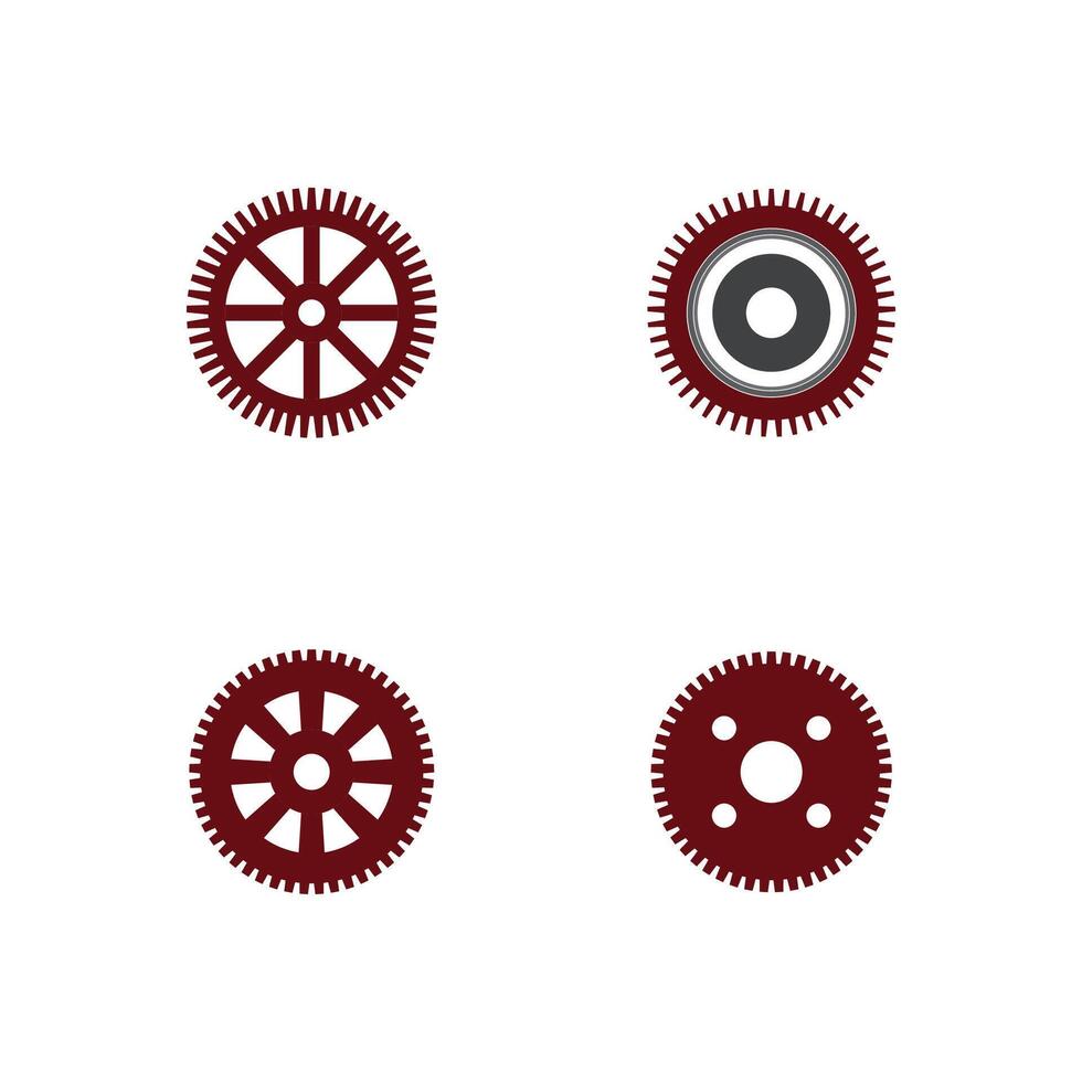 Set Stylized gear logo and symbol design vector