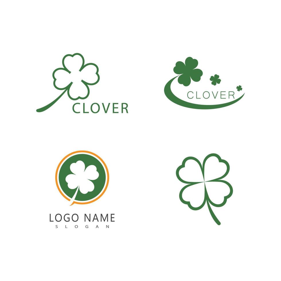 Set Clover logo simple symbol and design vector