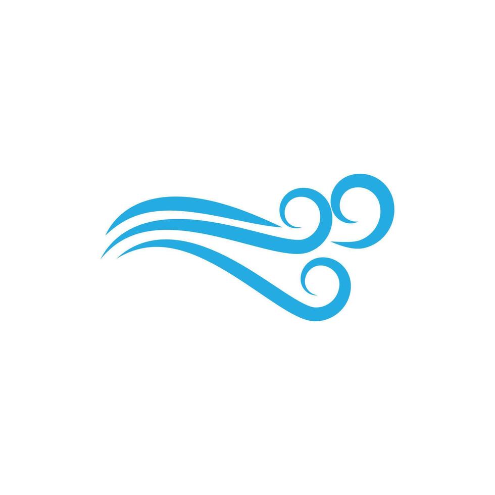 Blue Stylized Wind logo simple symbol design vector
