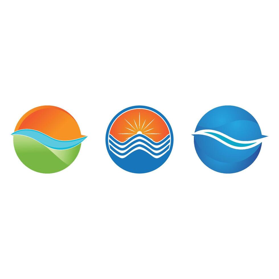 Stylized wave splash logo and symbol vector