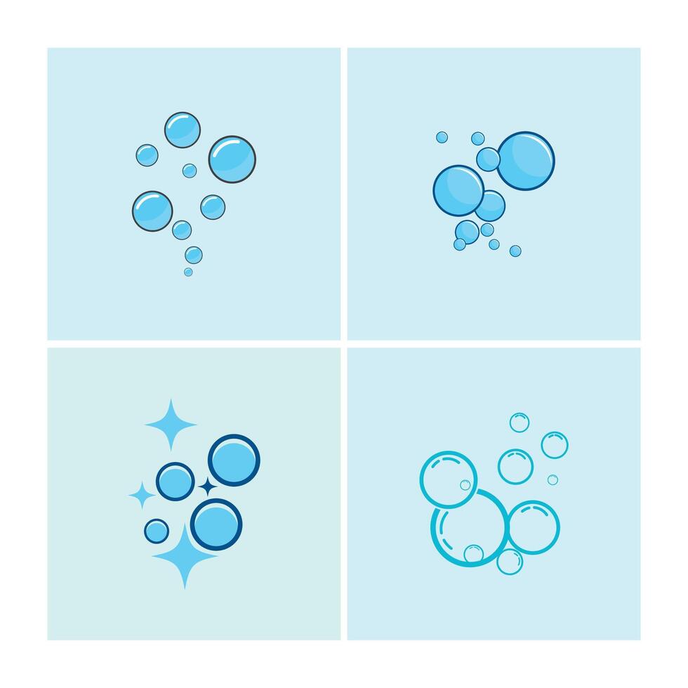 Set Bubble water logo and background vector