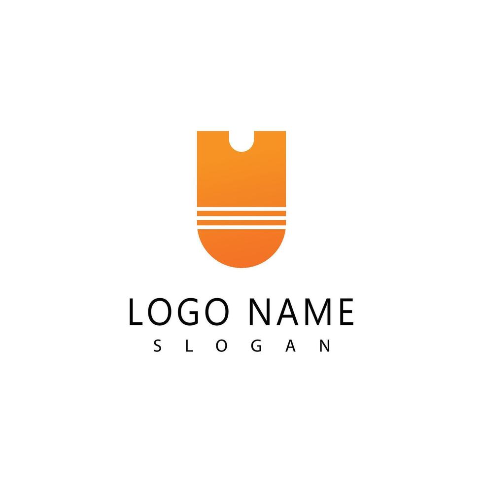 Simple U letter initial logo symbol design vector