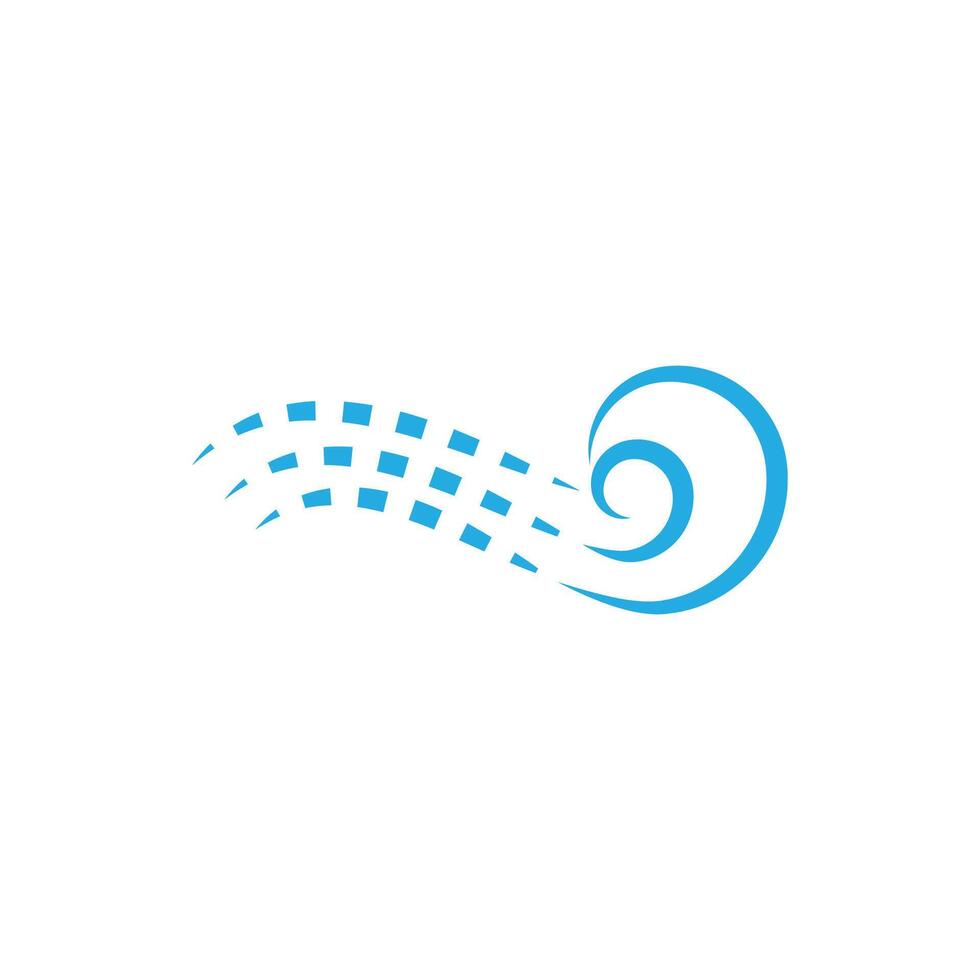 Simple blue Wind logo symbol design vector