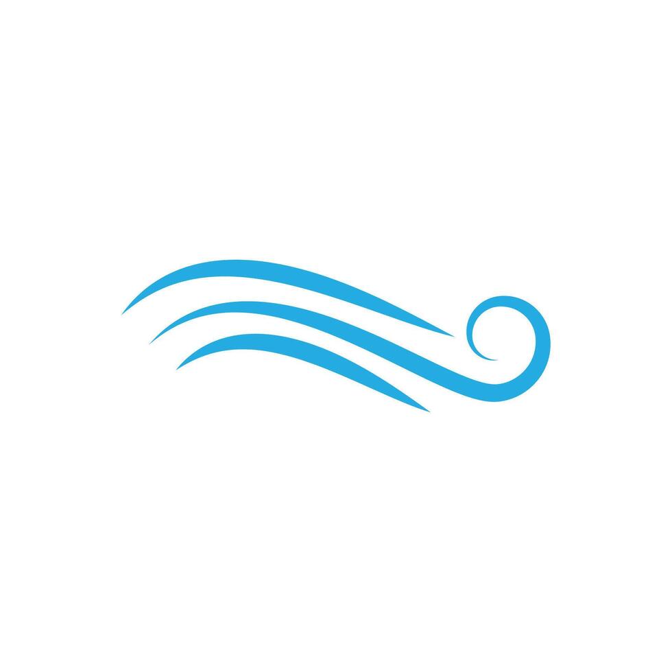Stylized blue Wind logo simple symbol vector