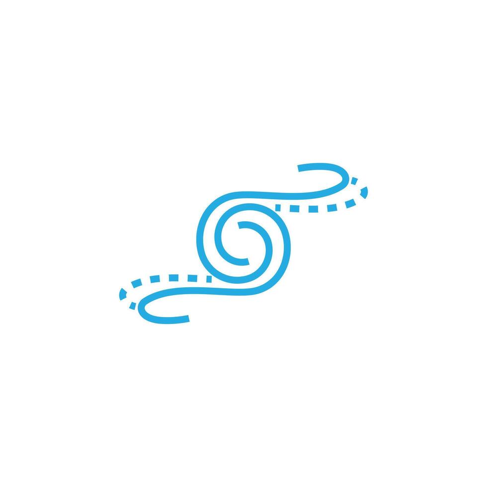 Stylized blue Wind logo simple symbol design vector