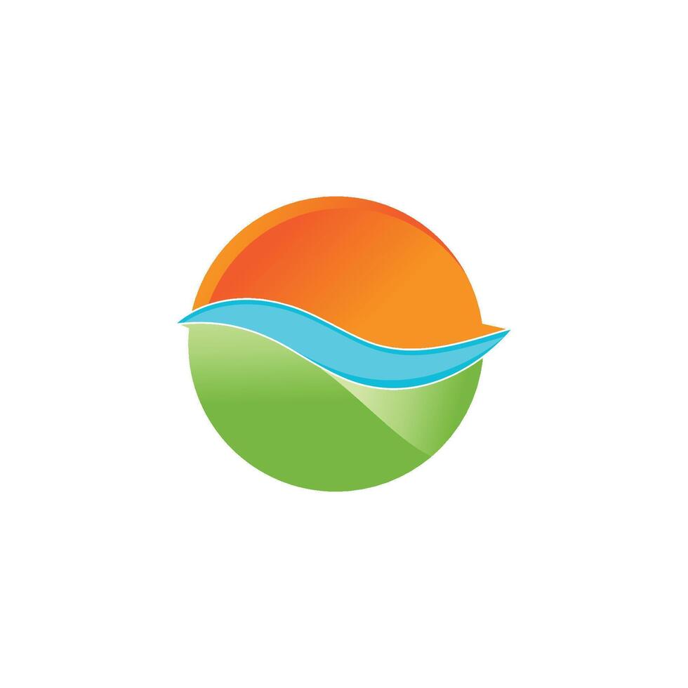 Stylized wave splash logo vector
