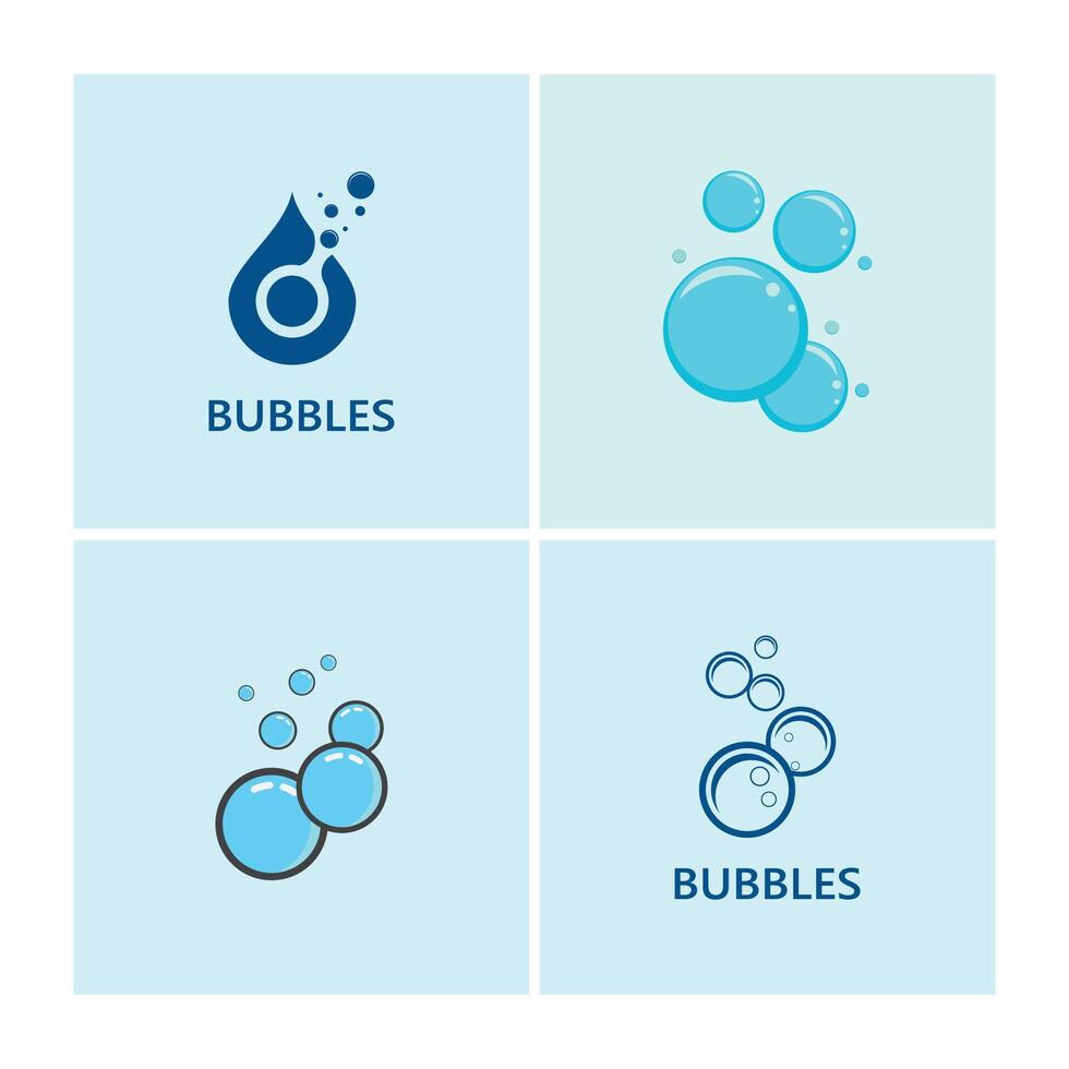 Set Bubble water logo and symbol design vector