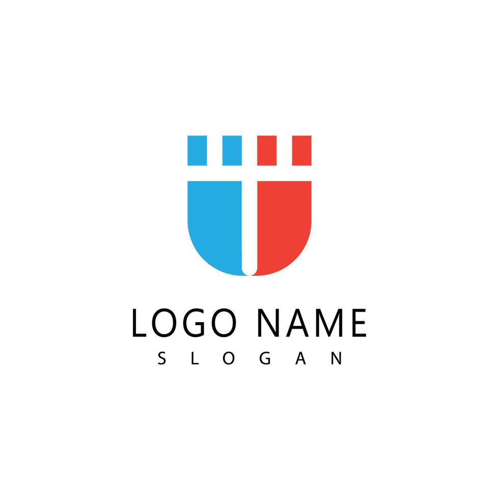 U letter simple logos symbol design vector