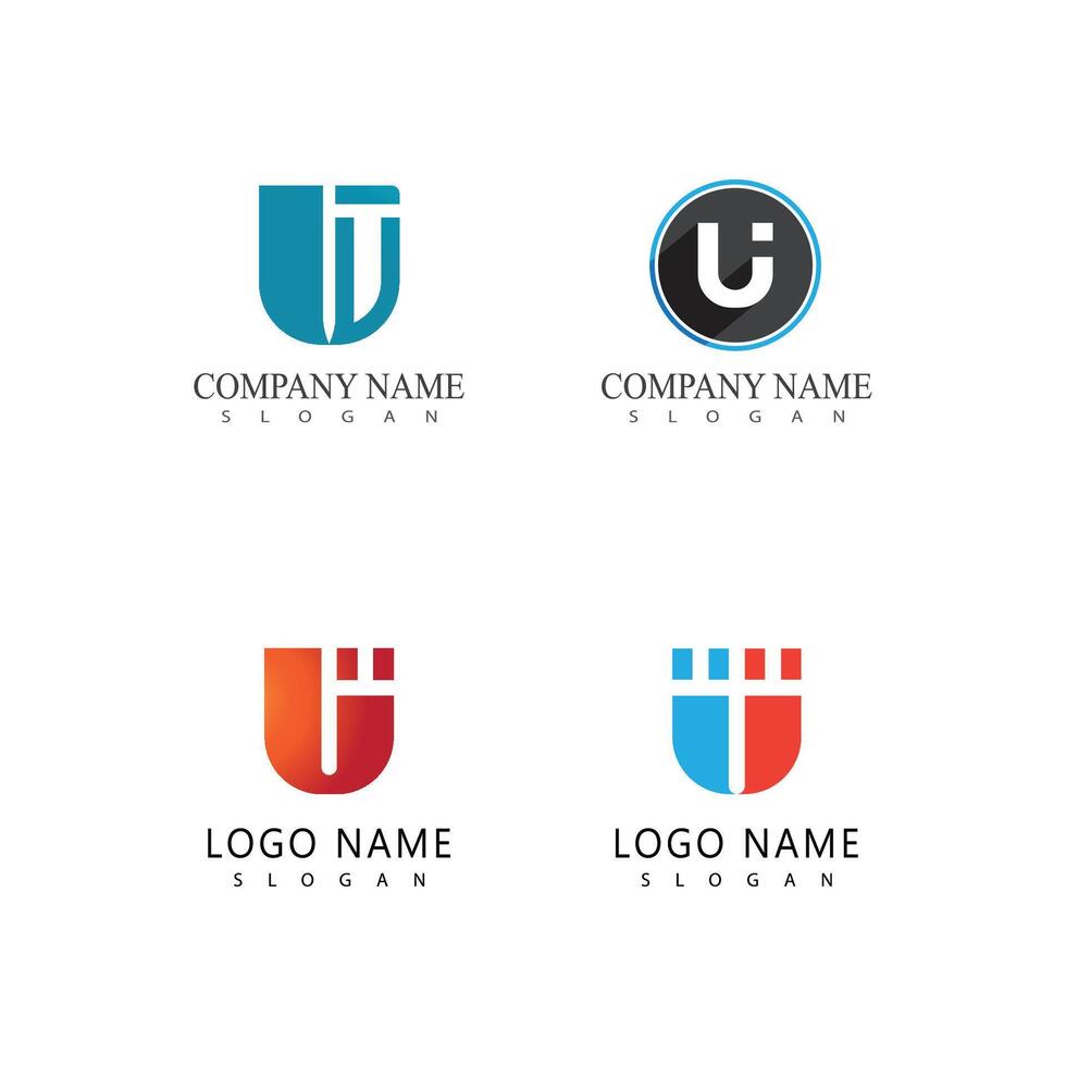 Stylized U letter initial logo symbol design vector