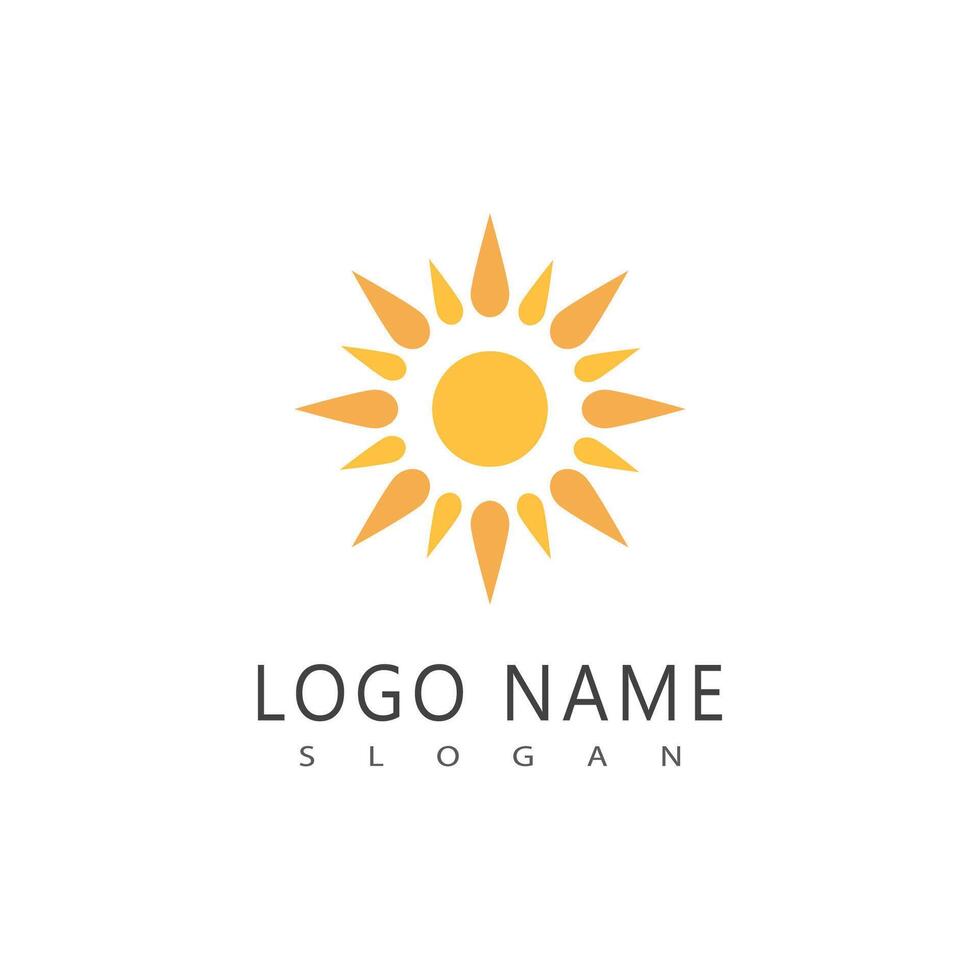 Sun logo and symbol stylized design vector