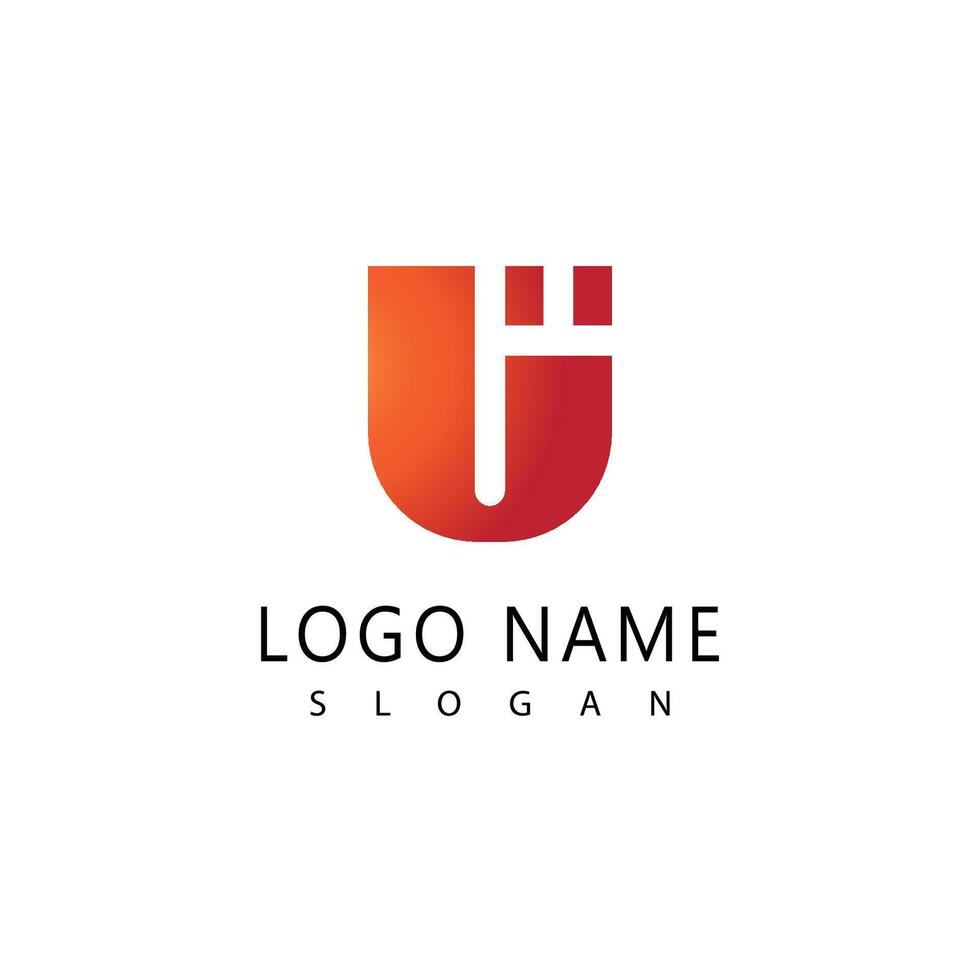 Simple U letter initial logo symbol vector