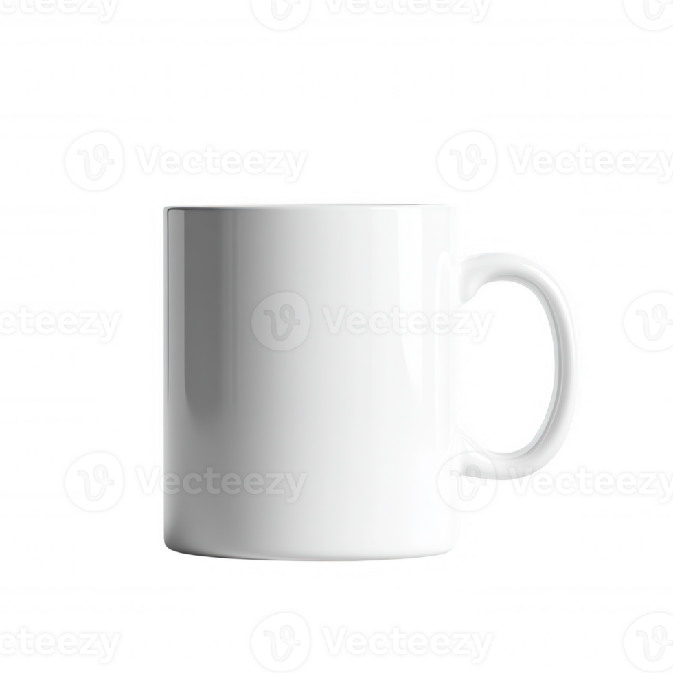 3d icon White ceramic mug standing empty, perfect for graphic mockups and professional design presentations with clean, minimalist aesthetic png