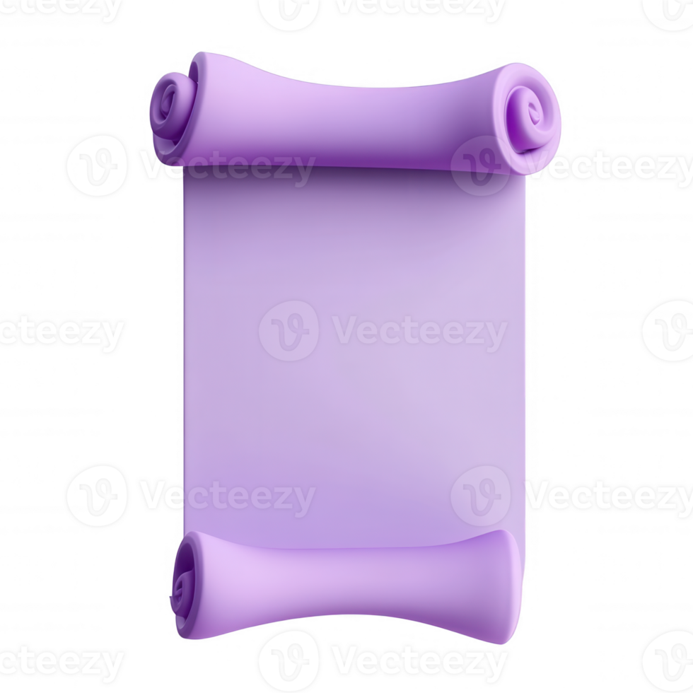 3d scroll icon with transparent background, ideal for projects needing a touch of elegance and history png
