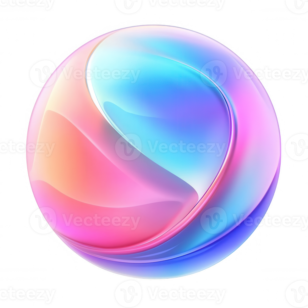 3d icon Pastel colored sphere swirling dynamically, representing fluid digital design concept with transparent background highlighting geometric motion png
