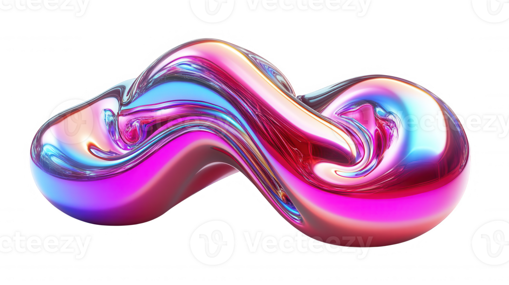 3d icon Abstract colorful metallic shape with transparent background, perfect for modern and futuristic designs png