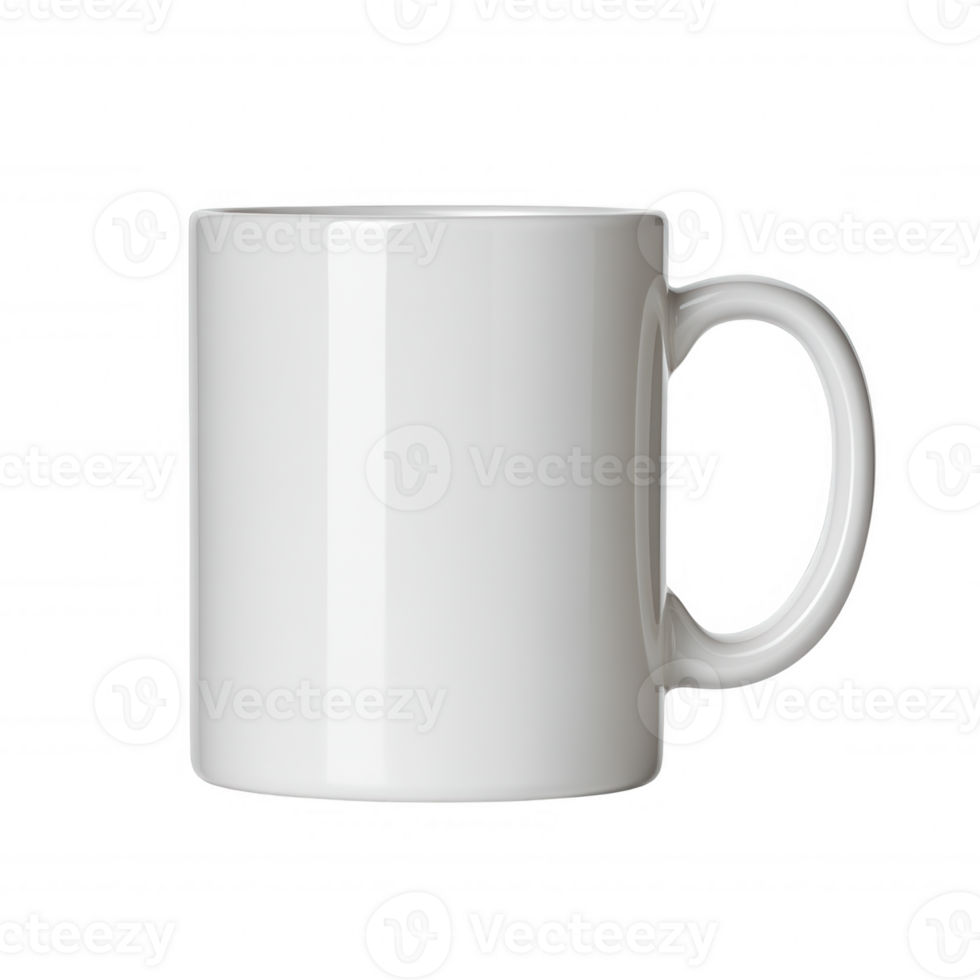 3d icon White ceramic mug standing empty, perfect for graphic mockups and professional design with clean, minimalist aesthetic png