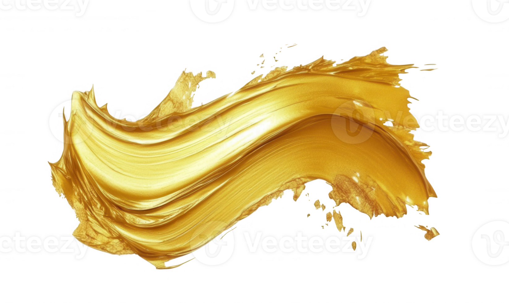 Luxurious golden 3d icon paint stroke design with transparent vibrancy, elevating graphic glimmering through artistic digital rendering png