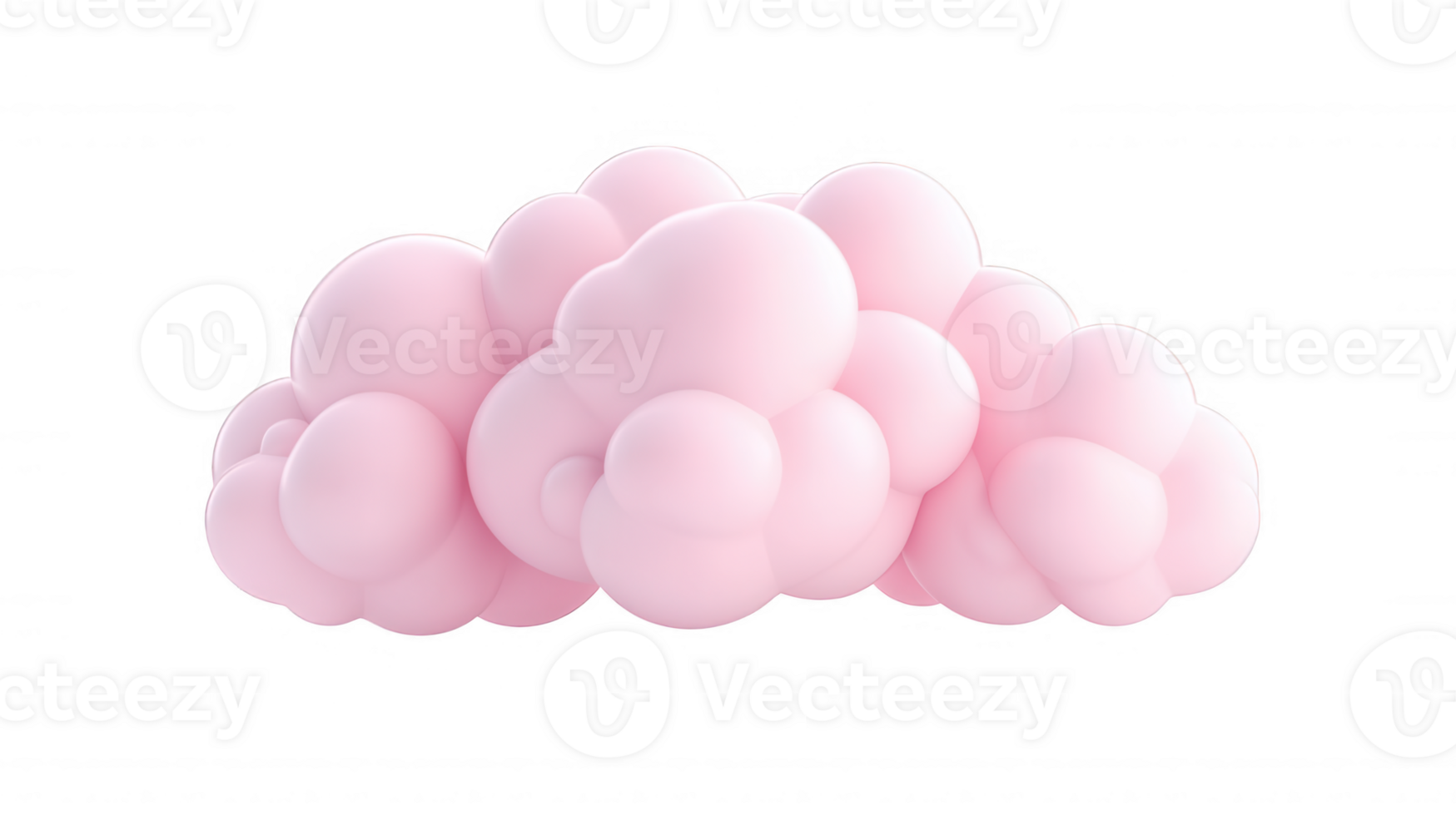 3d icon Pastel pink fluffy cloud hovering weightlessly, soft texture digital element dreamy, ethereal visual appeal png