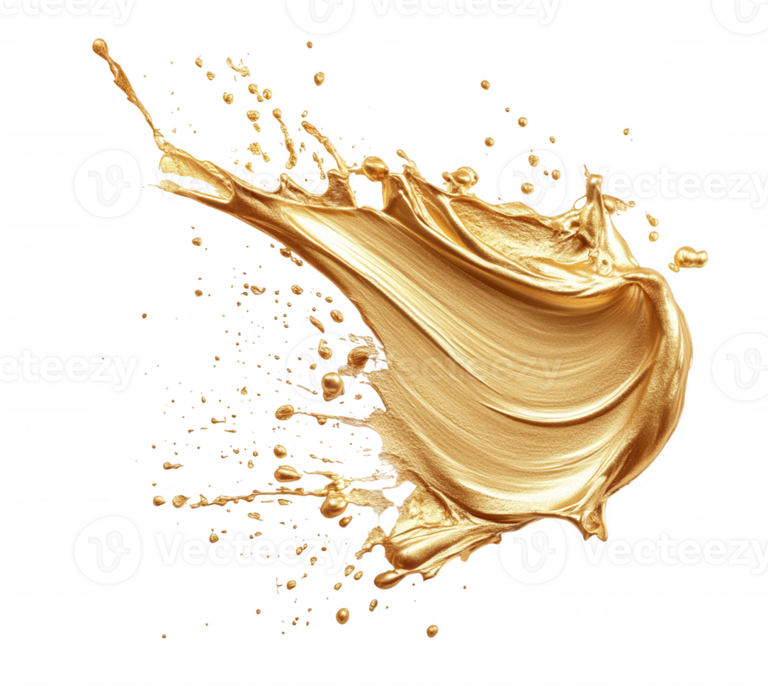 Luxurious golden with stroke glimmering paint transparent vibrancy, elevating graphic design through artistic digital rendering png