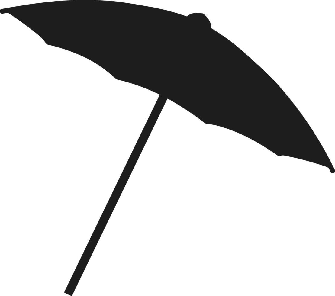 Beach Parasol Silhouette - Summer Shade Illustration vector