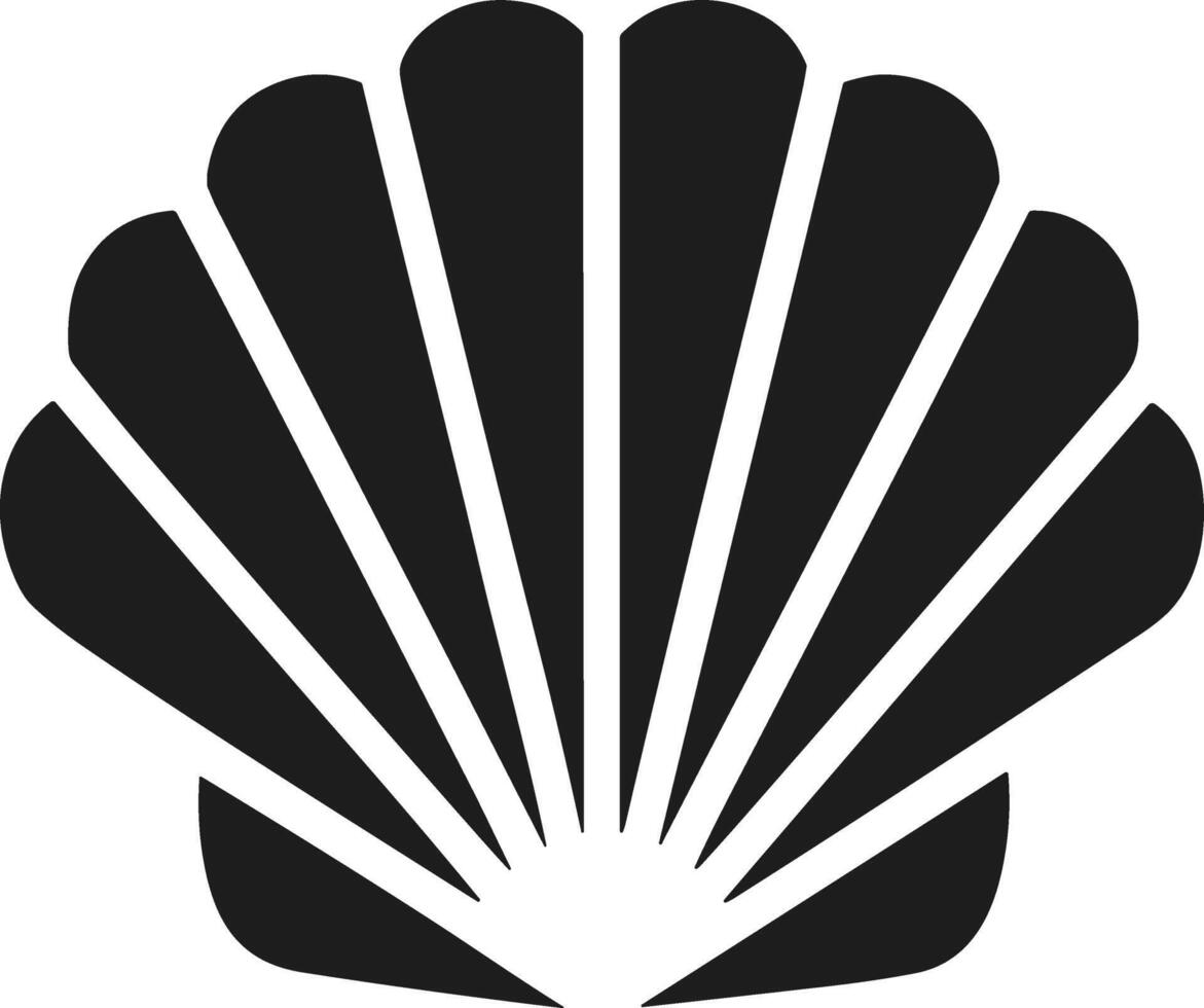 Minimal Seashell Silhouette - Beach Shell vector