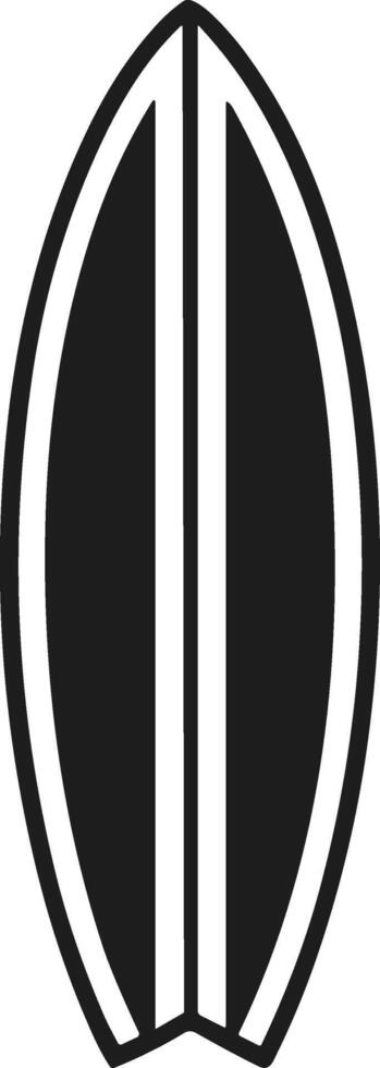 Surfboard Silhouette - Minimalist Surf Gear Icon for Beach and Summer Themes vector