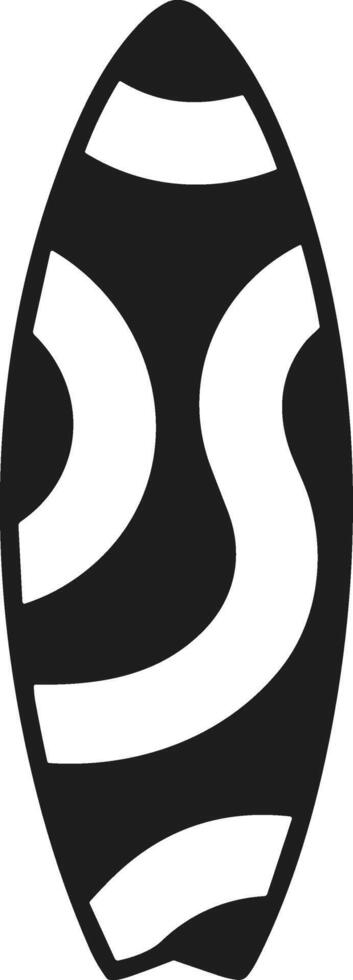 Abstract Curved Stripe Surfboard Silhouette Illustration vector