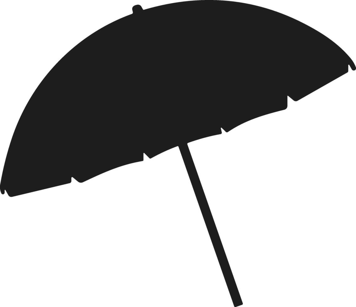 Beach Umbrella Silhouette - Summer Sunshade Illustration vector