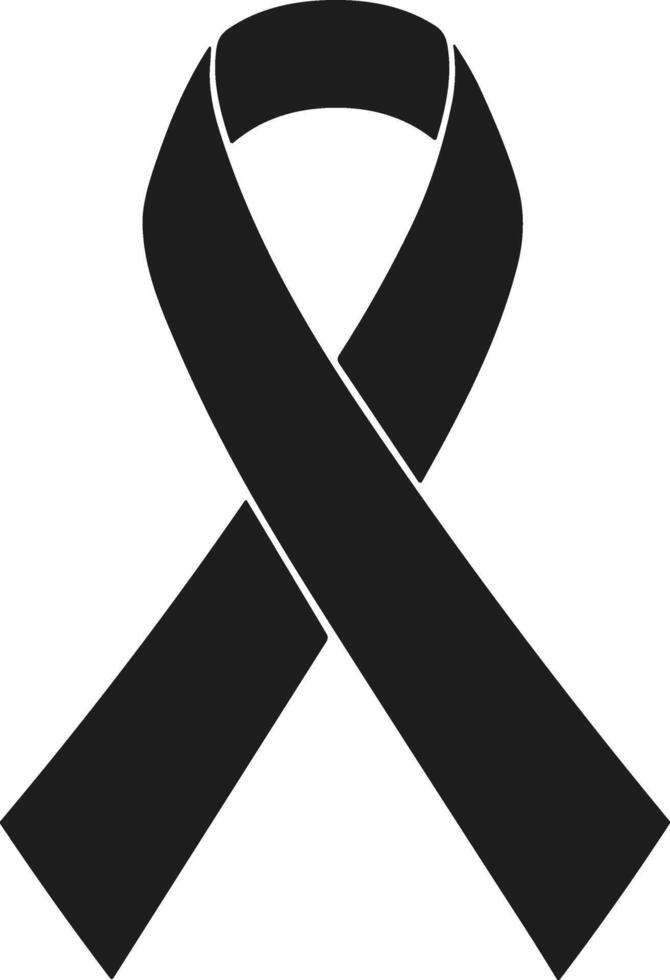 A Black Awareness Ribbon Silhouette Illustration vector
