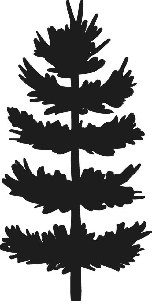 Hand-Drawn Pine Tree Silhouette - Rustic Evergreen for Nature and Outdoor Designs vector