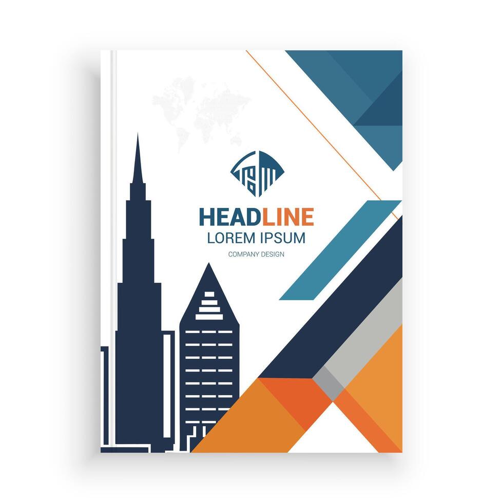 abstract city skyline business brochure template vector