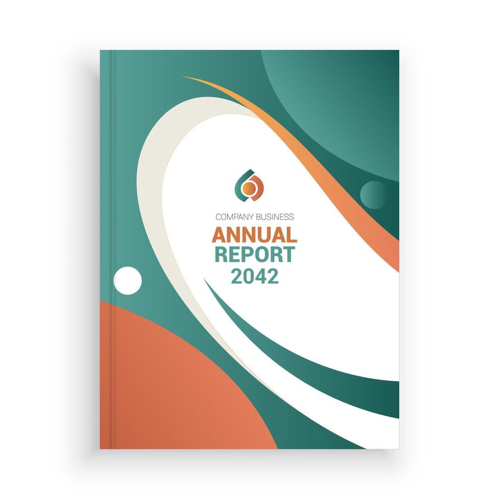 annual report cover is shown on a white background vector