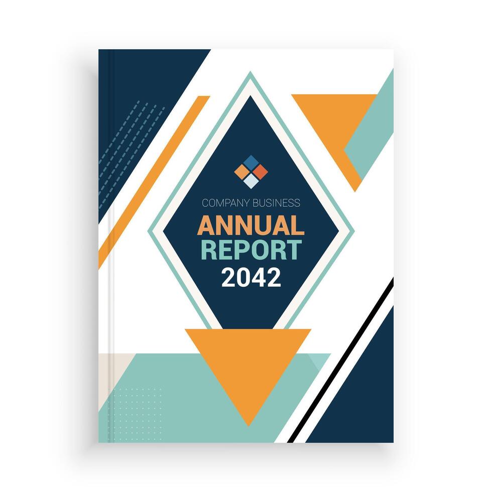 the annual report cover is shown on a white background vector