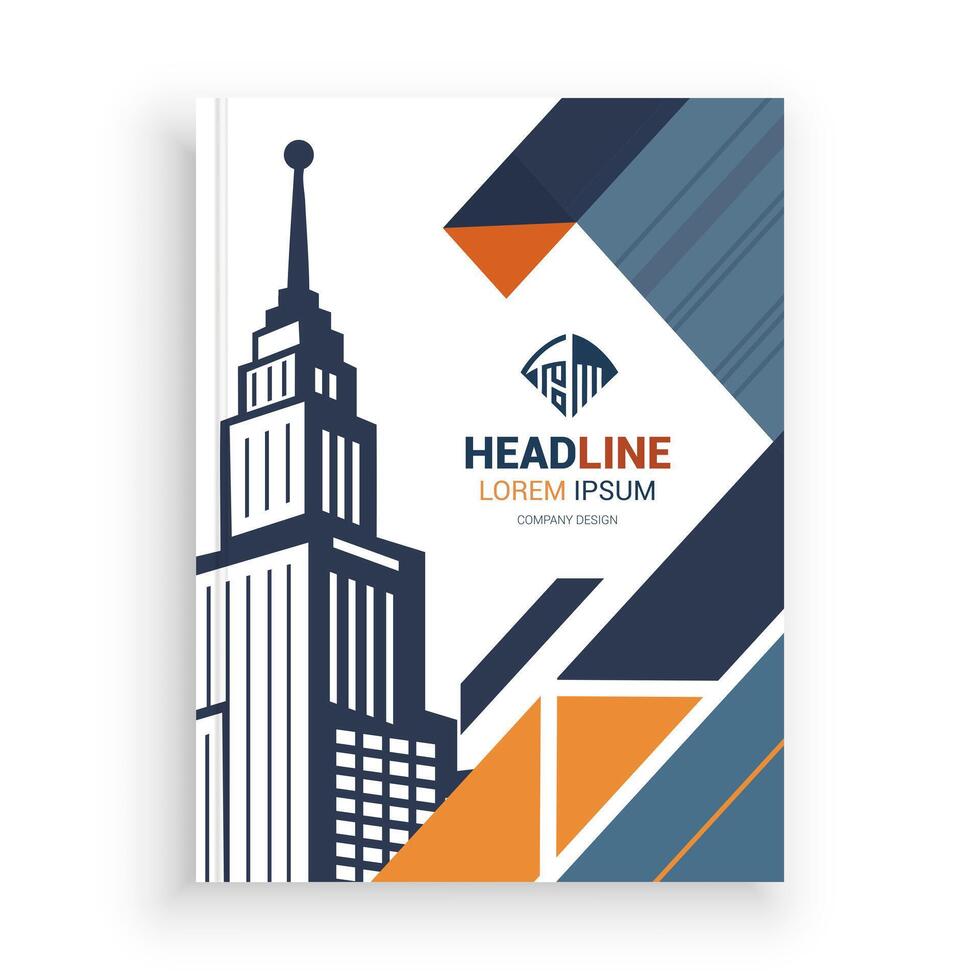 a brochure with the city skyline in the background vector