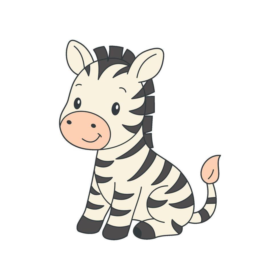 Cartoon zebra character illustration vector