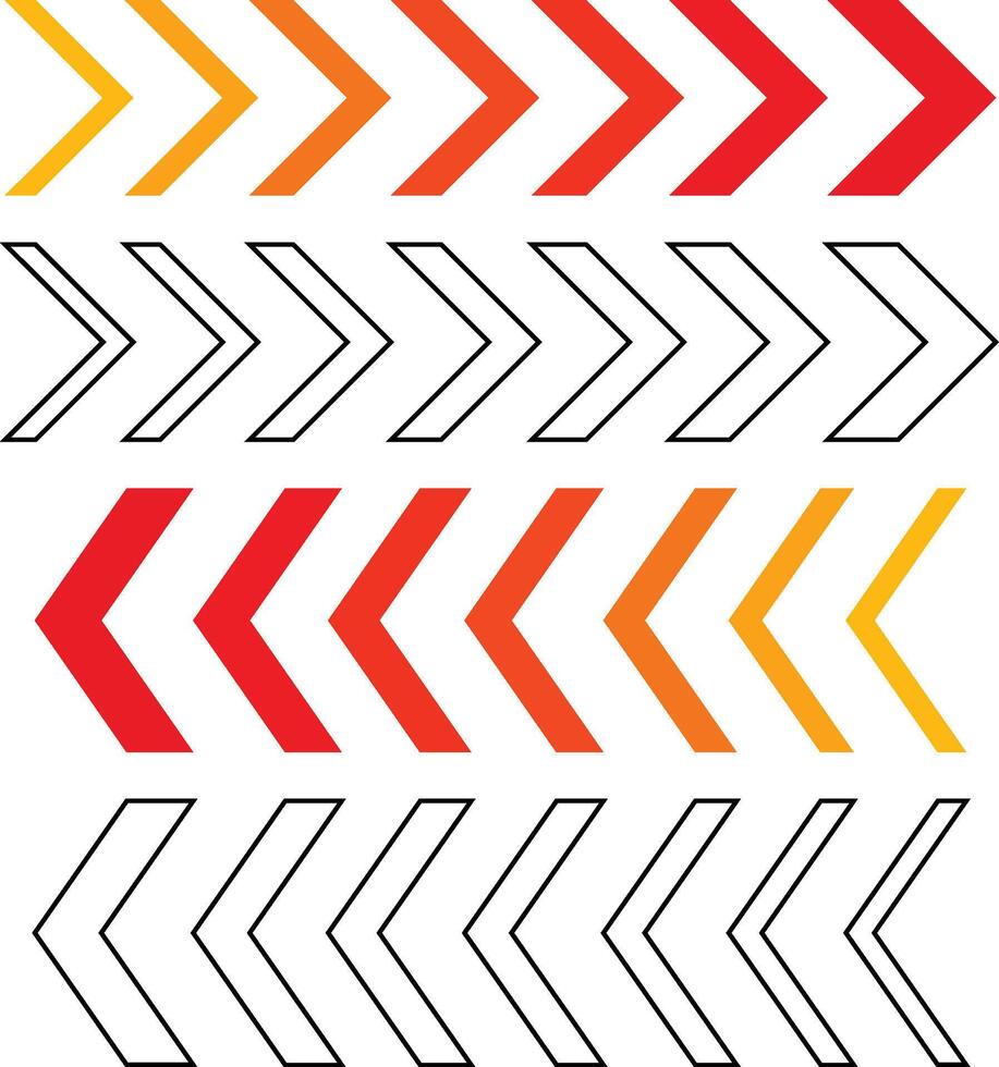 Colorful arrow directional design elements in different styles and colors vector