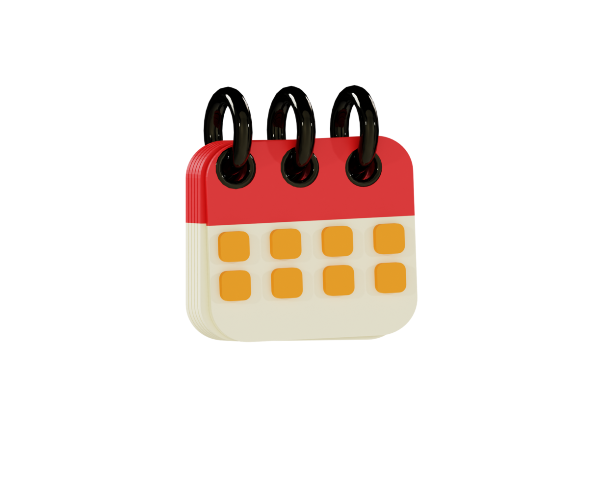3d calendar with transparent background png