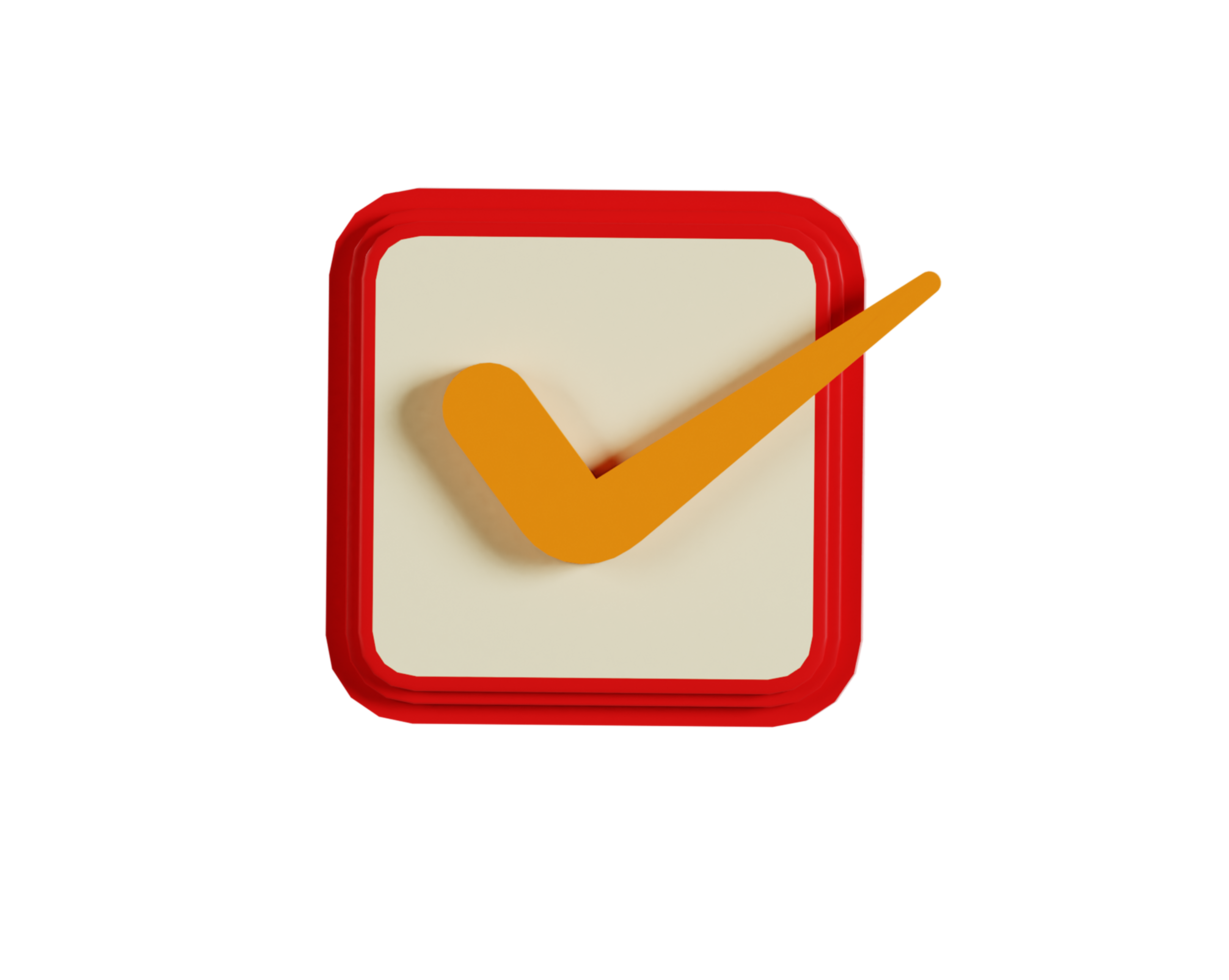 A check mark on a red and orange square png