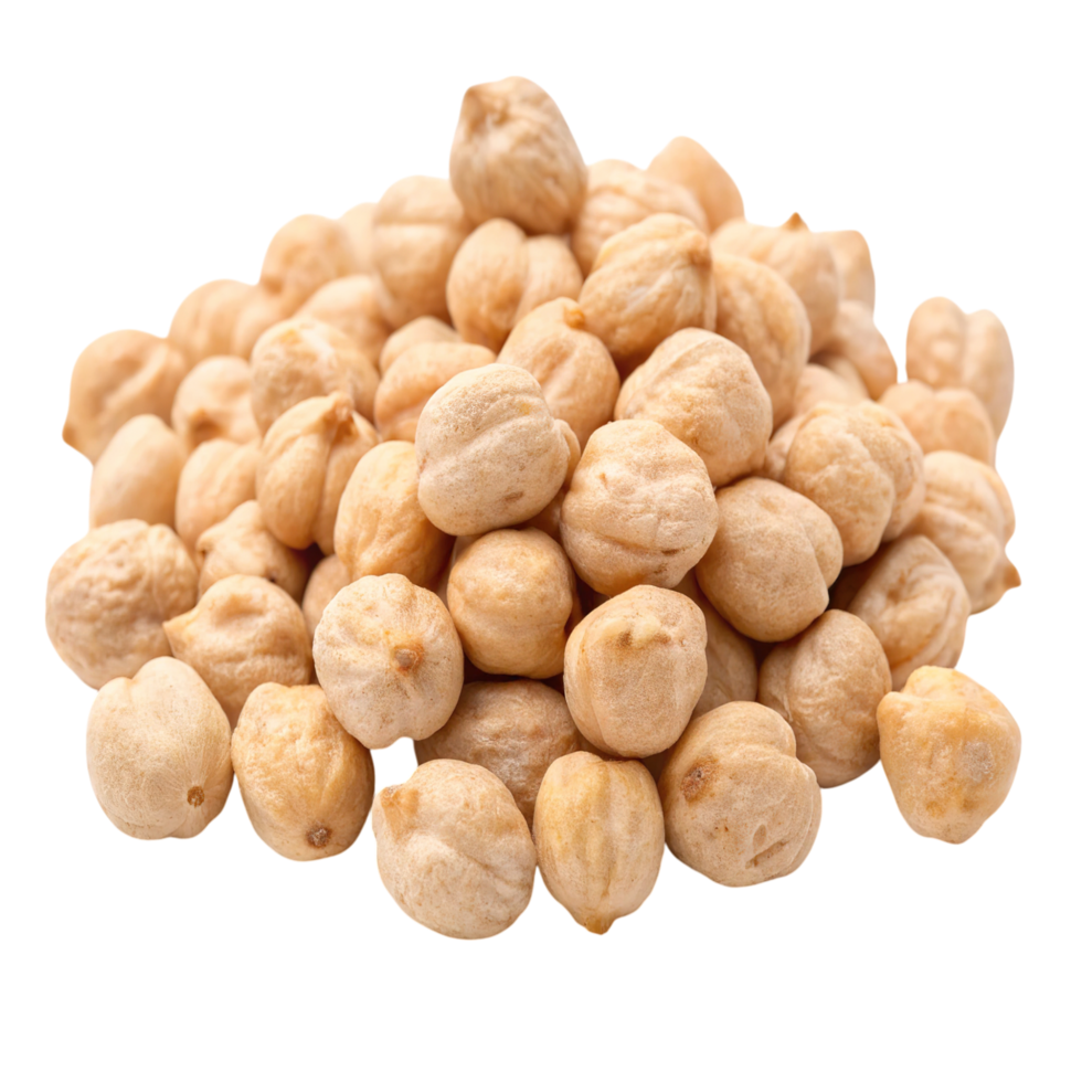A pile of raw chickpeas isolated on transparent background png