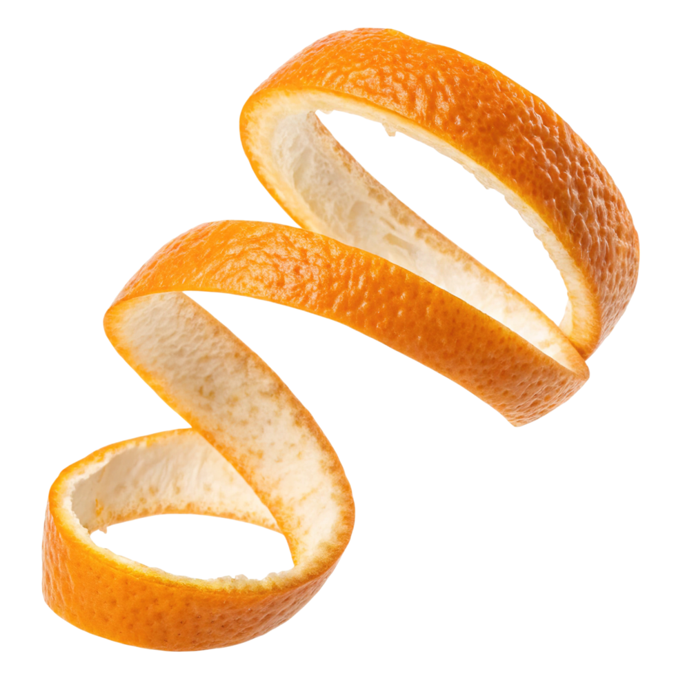An orange peel spirals isolated on transparent background png