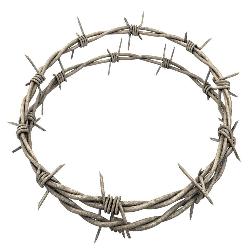 Barbed wire crown isolated on transparent background png