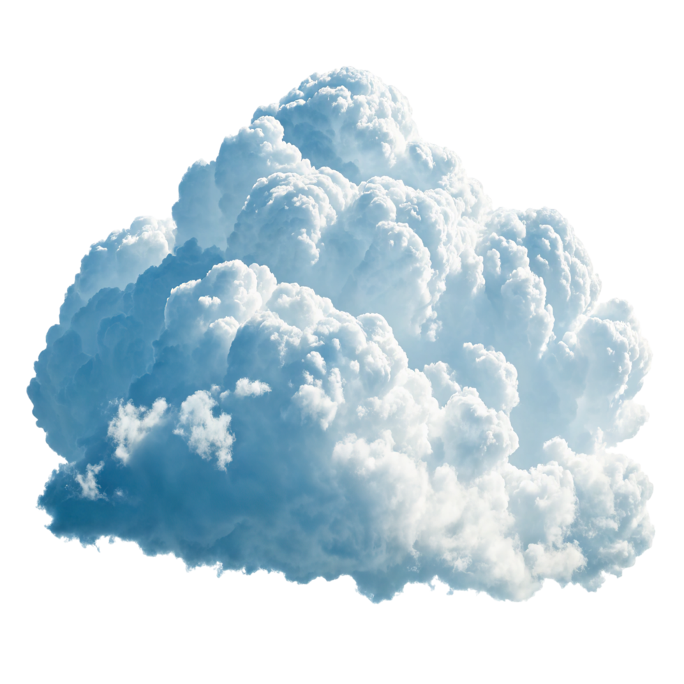 A large cumulus cloud isolated on transparent background fills the frame png