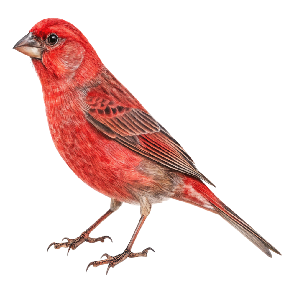 A red house finch isolated on transparent background png